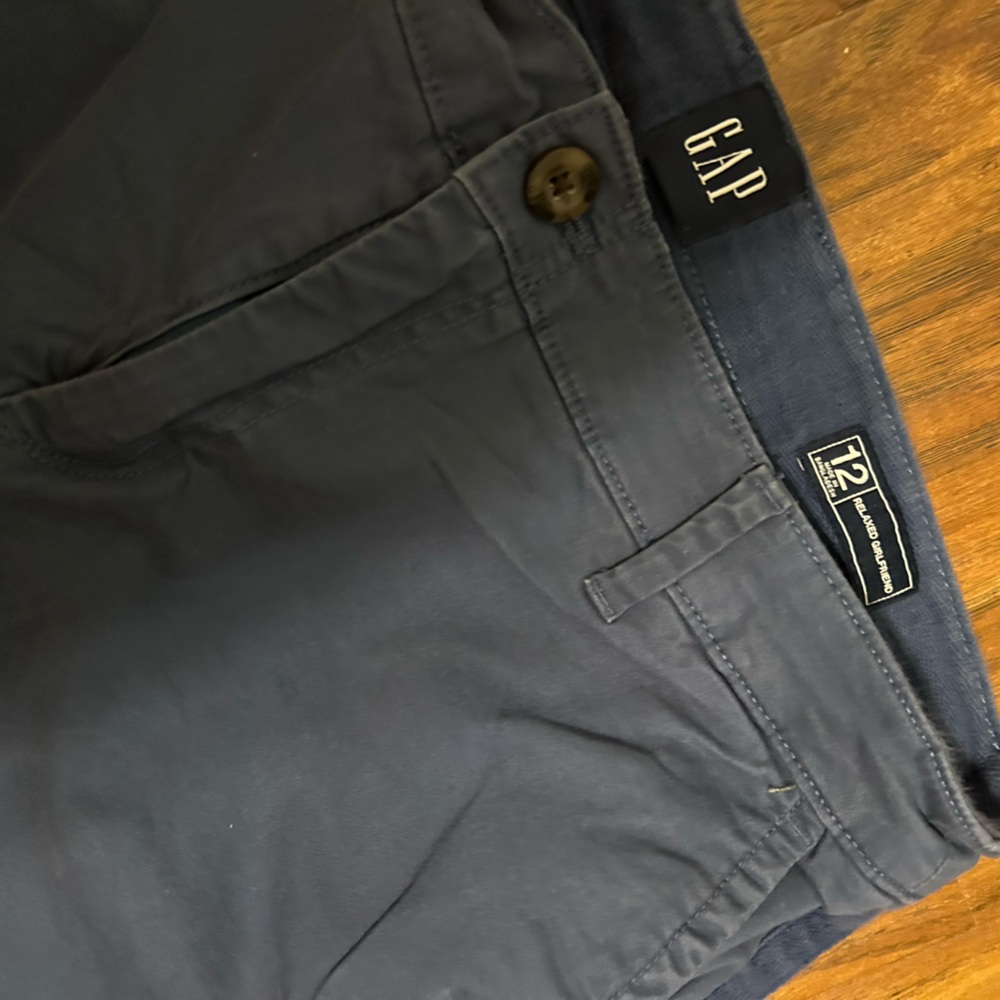Women's GAP Relaxed Girlfriend Twill Pants Navy Blue Size 12 Comfy - Picture 3 of 10